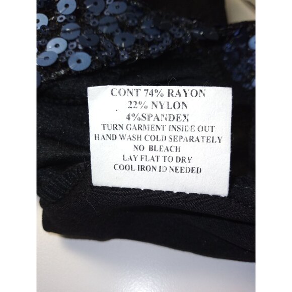 Ruby Rox Black Blue Sequin Mini Dress Junior Size 3 - Picture 7 of 7